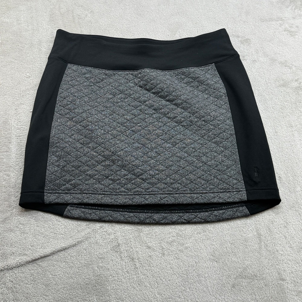 Smartwool Corbet 120 Skirt Women's Med Gray Black Quilted Merino Wool Gorpcore